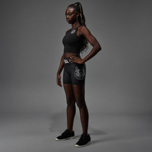 Cropped Sports Bra Sak Yant 8 Directions Black