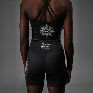 Cropped Sports Bra Sak Yant 8 Directions Black